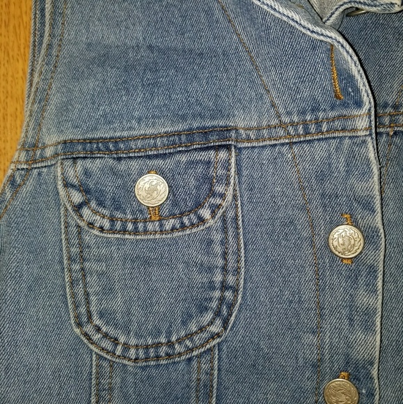 Vintage jean denim vest button up - Picture 2 of 6